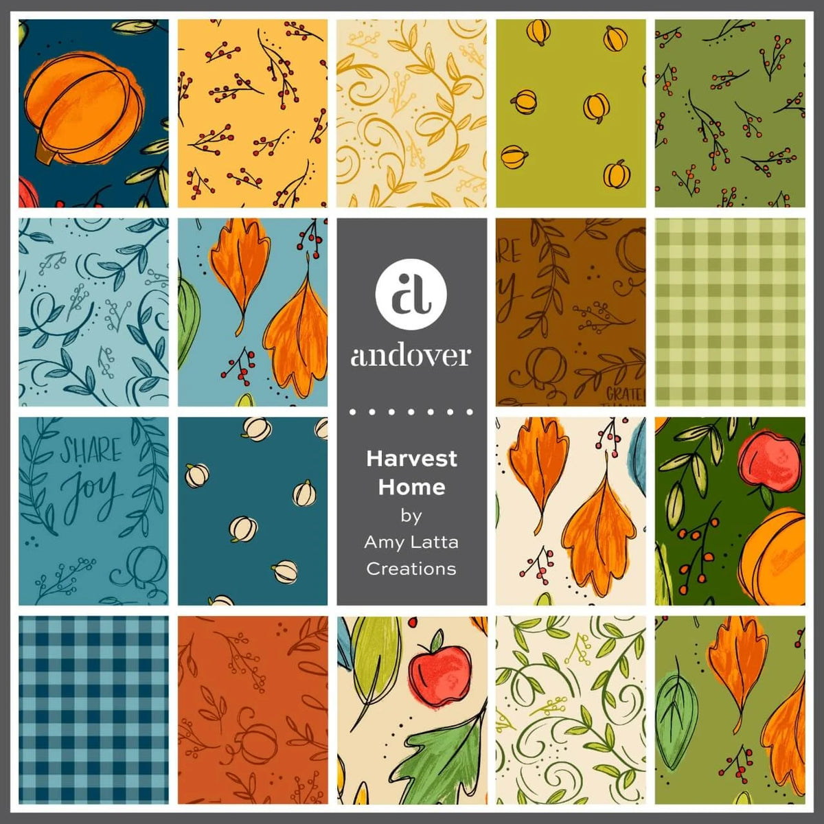 Andover Harvest Home – 5″ Fabric Squares