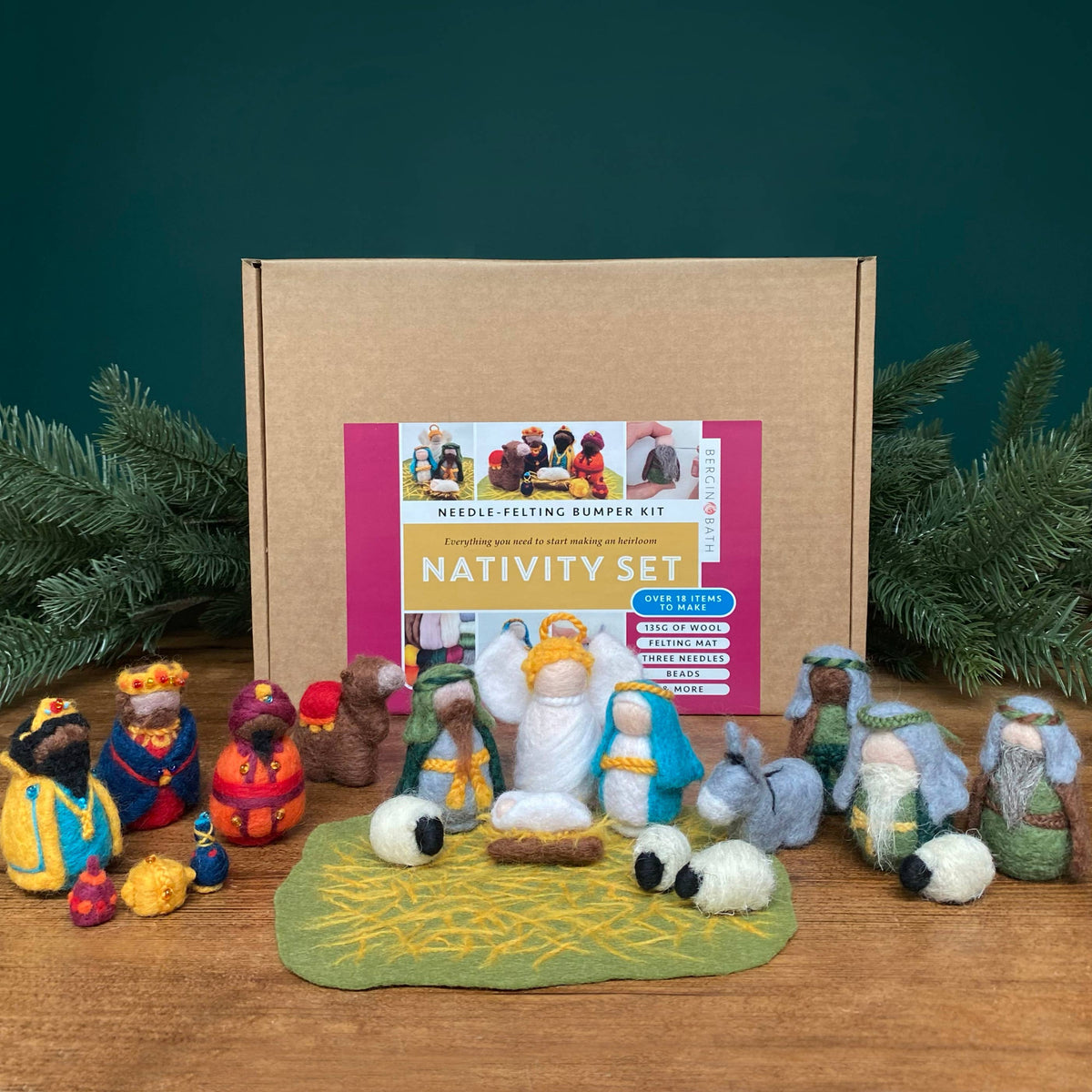 Needle Felting Bumper Kit - NATIVITY. A Premium Starter Set.