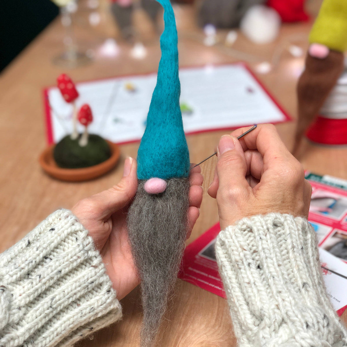 Premium needle felting kit - SEVEN Naughty Gnomes.