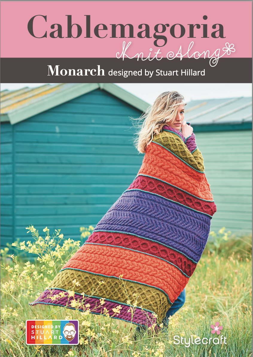 Cablemagoria knitted Blanket Kit Monarch