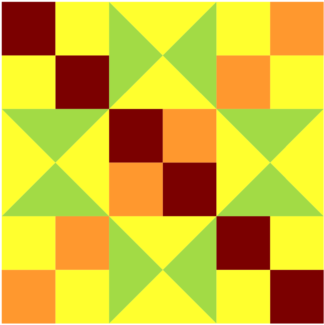 A year in Stitches Quilt - Month 1 - Chained Star Quilt block