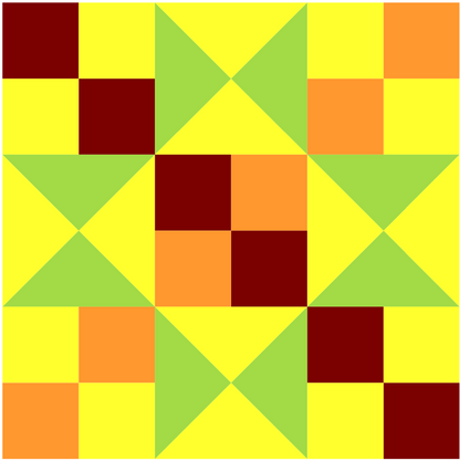A year in Stitches Quilt - Month 1 - Chained Star Quilt block