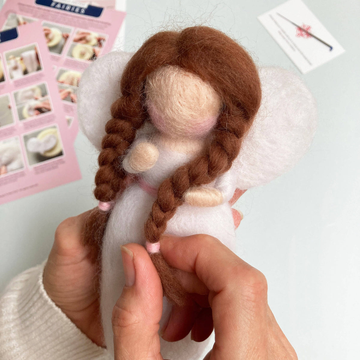 Needle Felting Kit, Fairies. Make THREE felted fairy dolls
